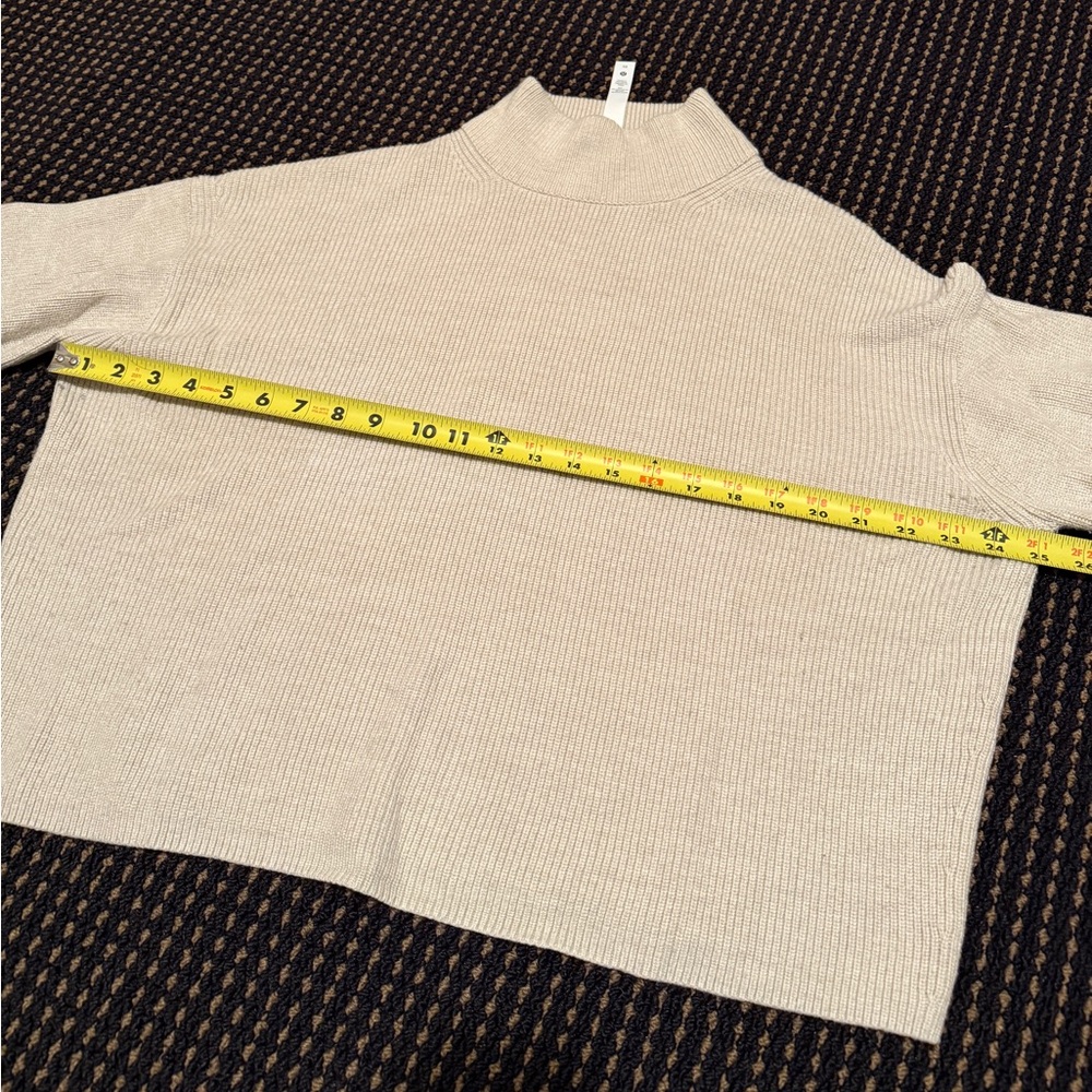 Cream Lululemon Cropped Mock Turtleneck Sweater - Picture 5 of 7